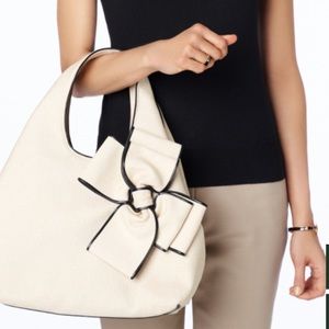 Kate Spade cream and black audrina bow bag